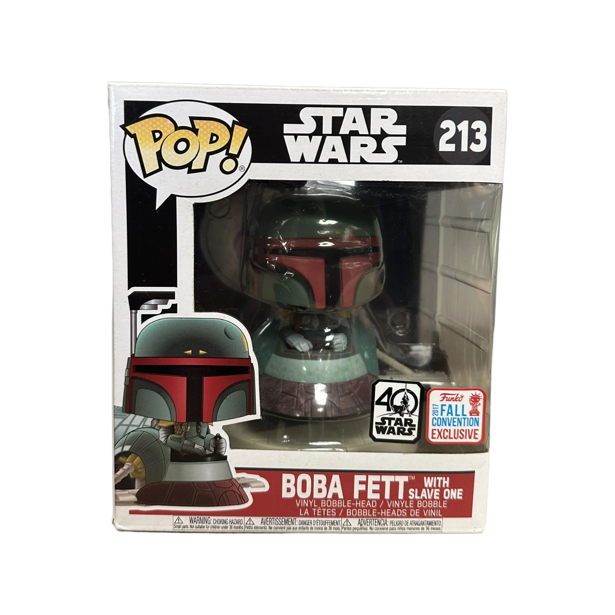 Boba Fett with Slave One #213 Funko Pop! - Star Wars - NYCC 2017 Shared Exclusive - Condition 7/10