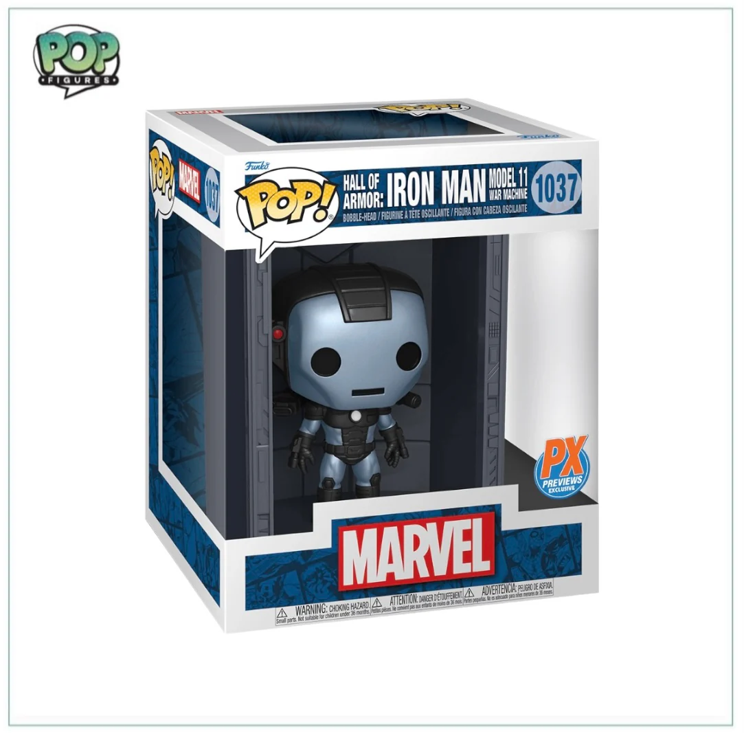 Hall Of Armor: Iron Man Model 11 War Machine (Metallic) #1037 Deluxe Funko Pop! - Marvel - PX Previews Exclusive
