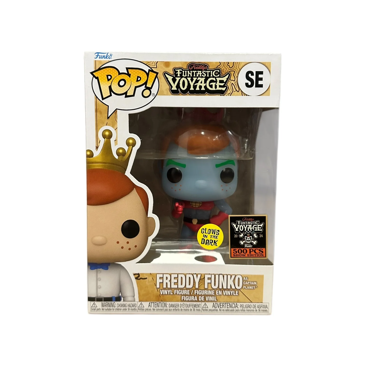 Freddy Funko as Captain Planet (Glows in the Dark) Funko Pop! - The New Adventures of Captain Planet - Freddy's Funtastic Voyage 2024 Show Edition LE500 Pcs - Condition 8.75/10