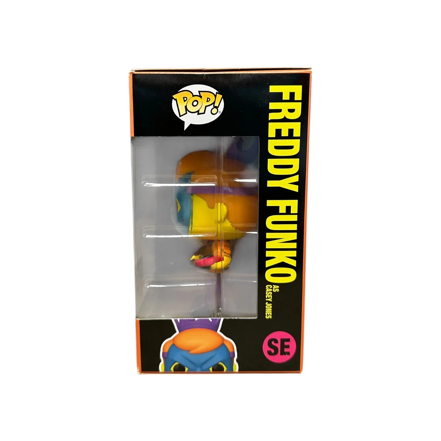 Freddy Funko as Casey Jones (Blacklight) Funko Pop! - Teenage Mutant Ninja Turtles - Heavy Metal Halloween 2023 Exclusive LE2000 Pcs - Condition 7.5/10 - Image 2