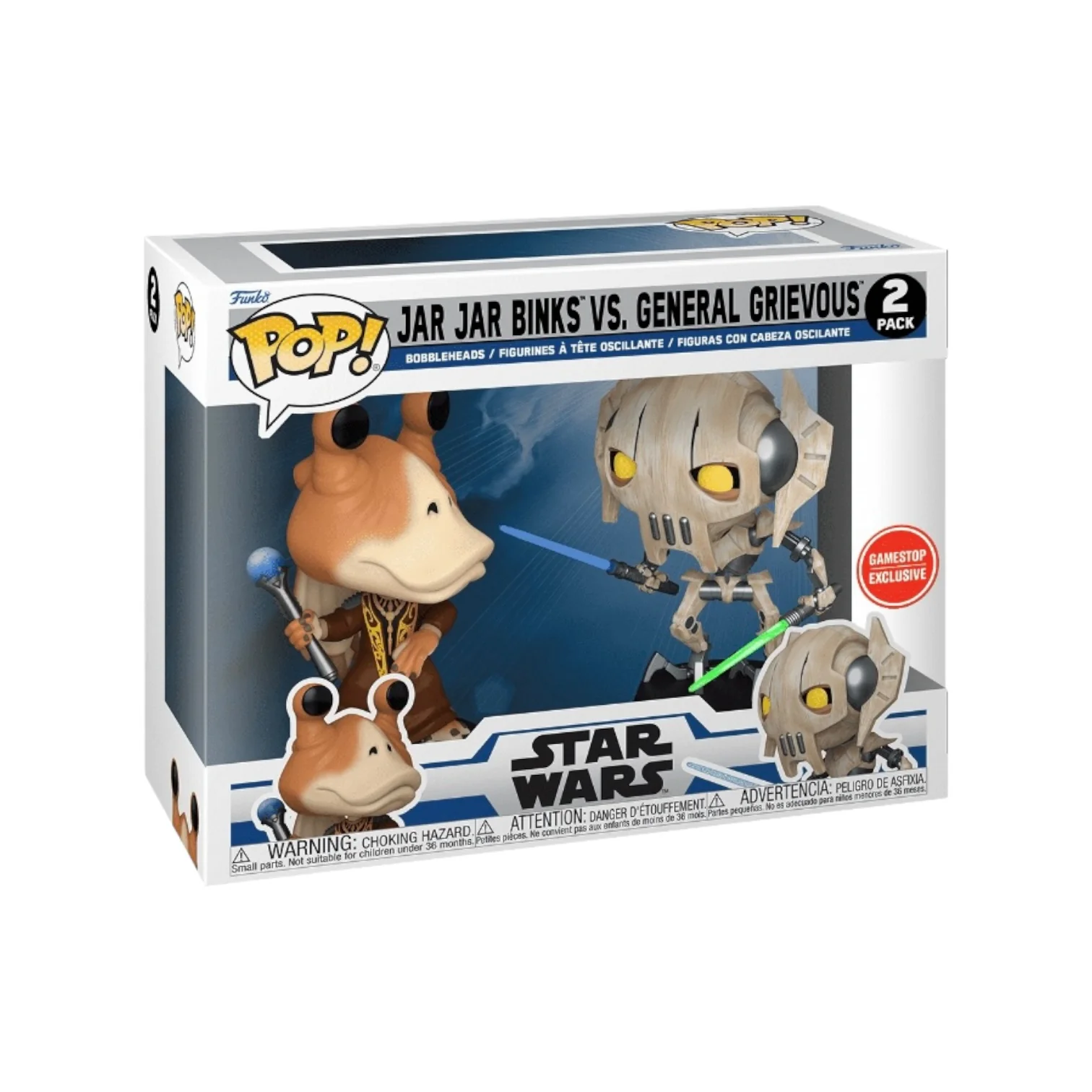 Jar Jar Binks Vs. General Grievous 2 Pack Funko Pop! - Star Wars: The Clone Wars - GameStop Exclusive