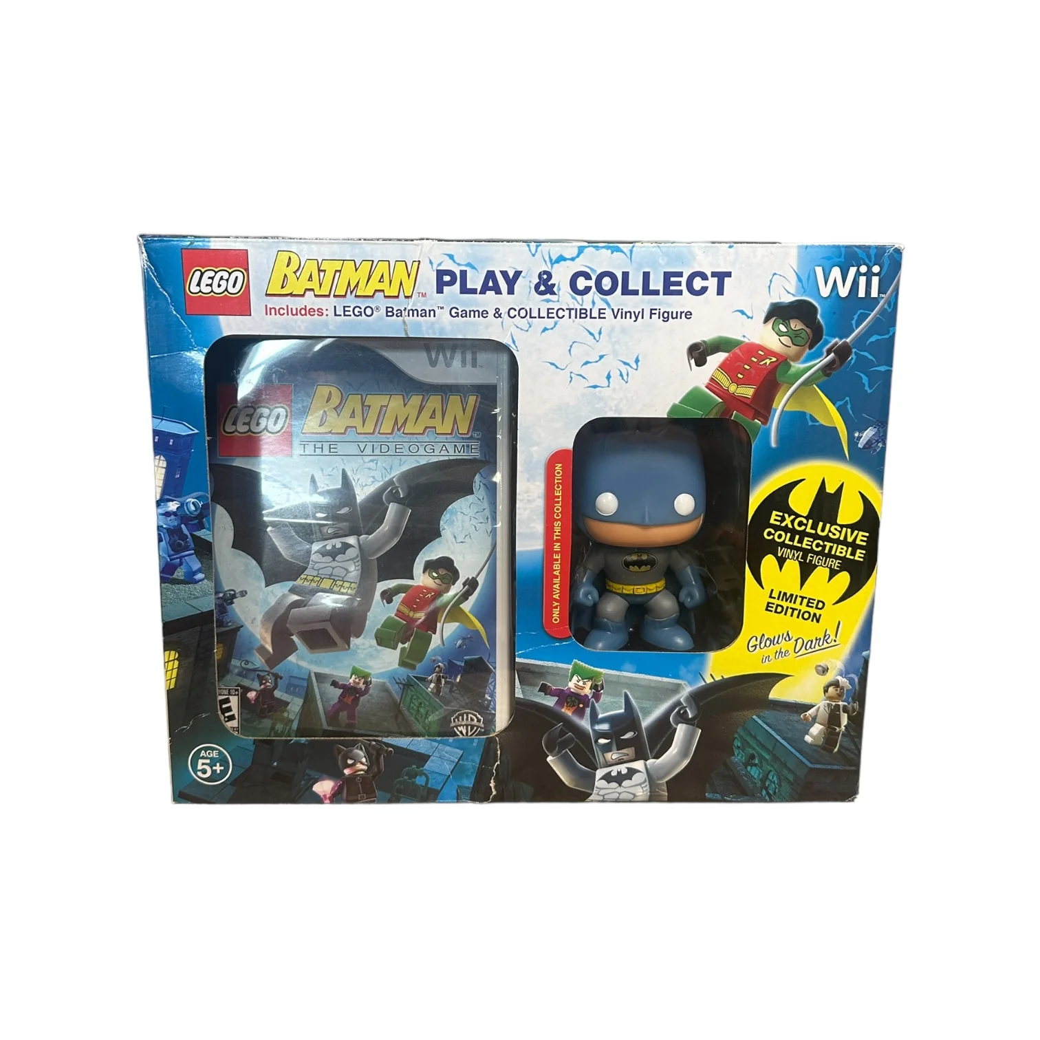 Lego Batman (Batman) Play & Collect Nintendo Wii (Glows in the Dark) Funko Pop Bundle! - Condition 6/10