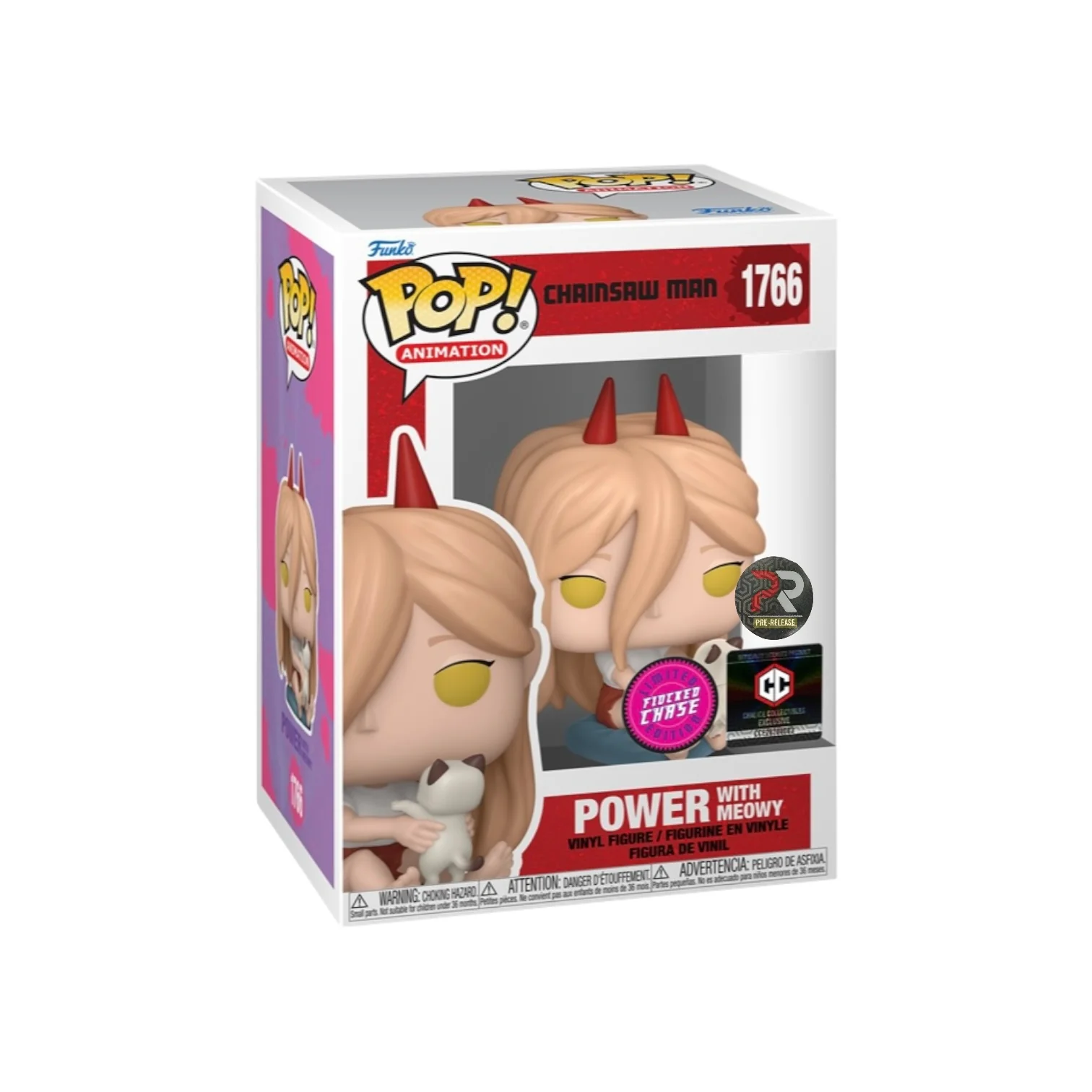 Power with Meowy #1766 (Flocked Chase) Funko Pop! - Chainsaw Man - Chalice Collectibles Pre-Release Exclusive