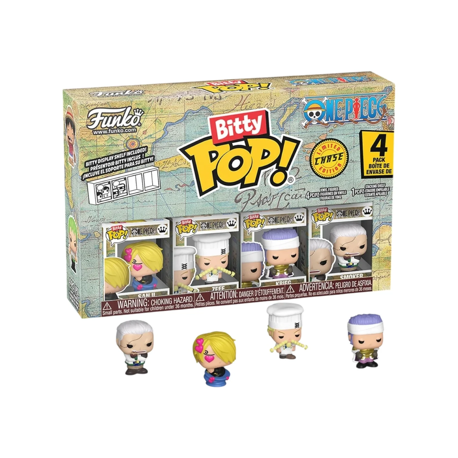 Sanji Funko 4 Pack Bitty Pop - One Piece - Chance of Chase - PREORDER