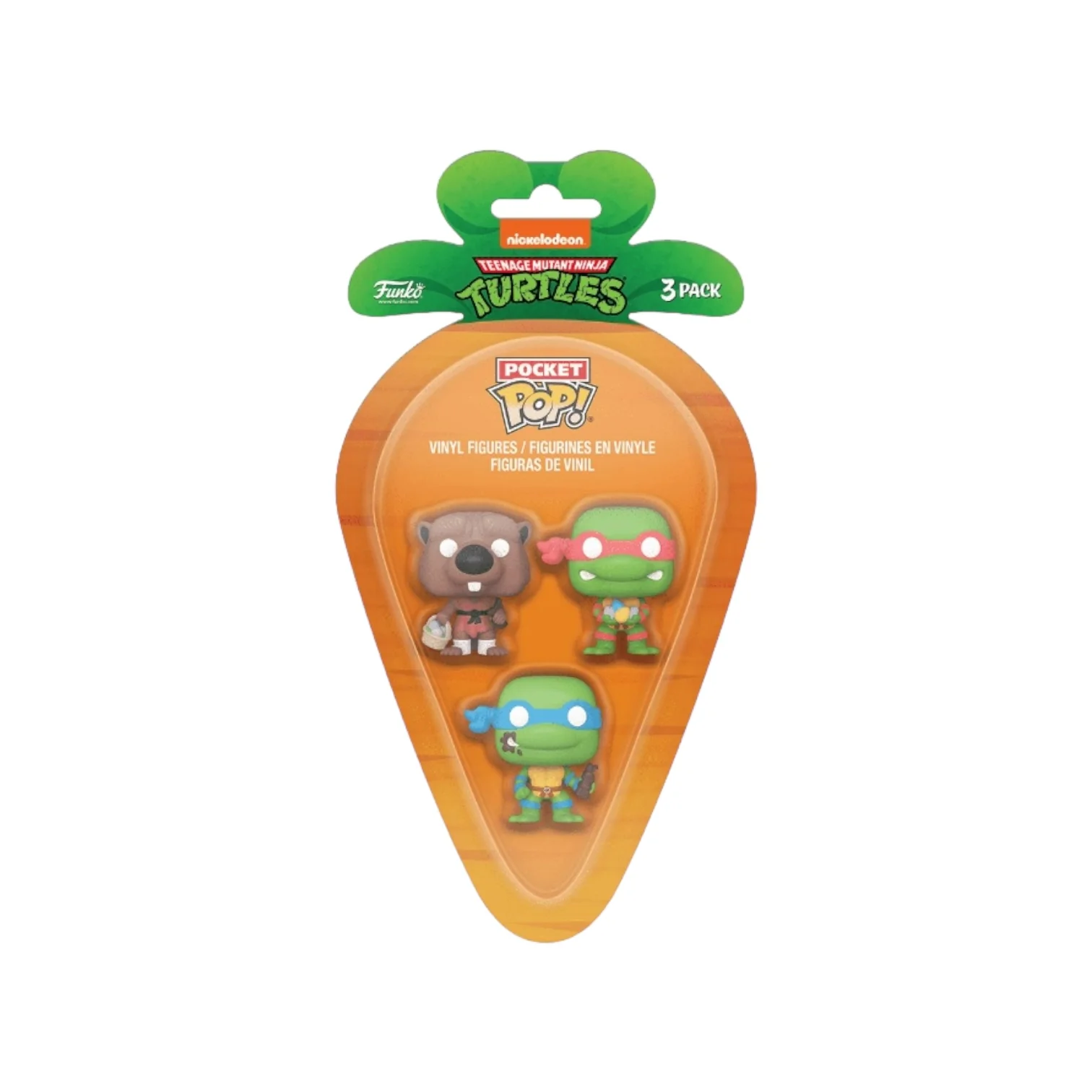 Splinter, Raphael and Leonardo Funko Carrot Pocket Pop! - Teenage Mutant Ninja Turtles