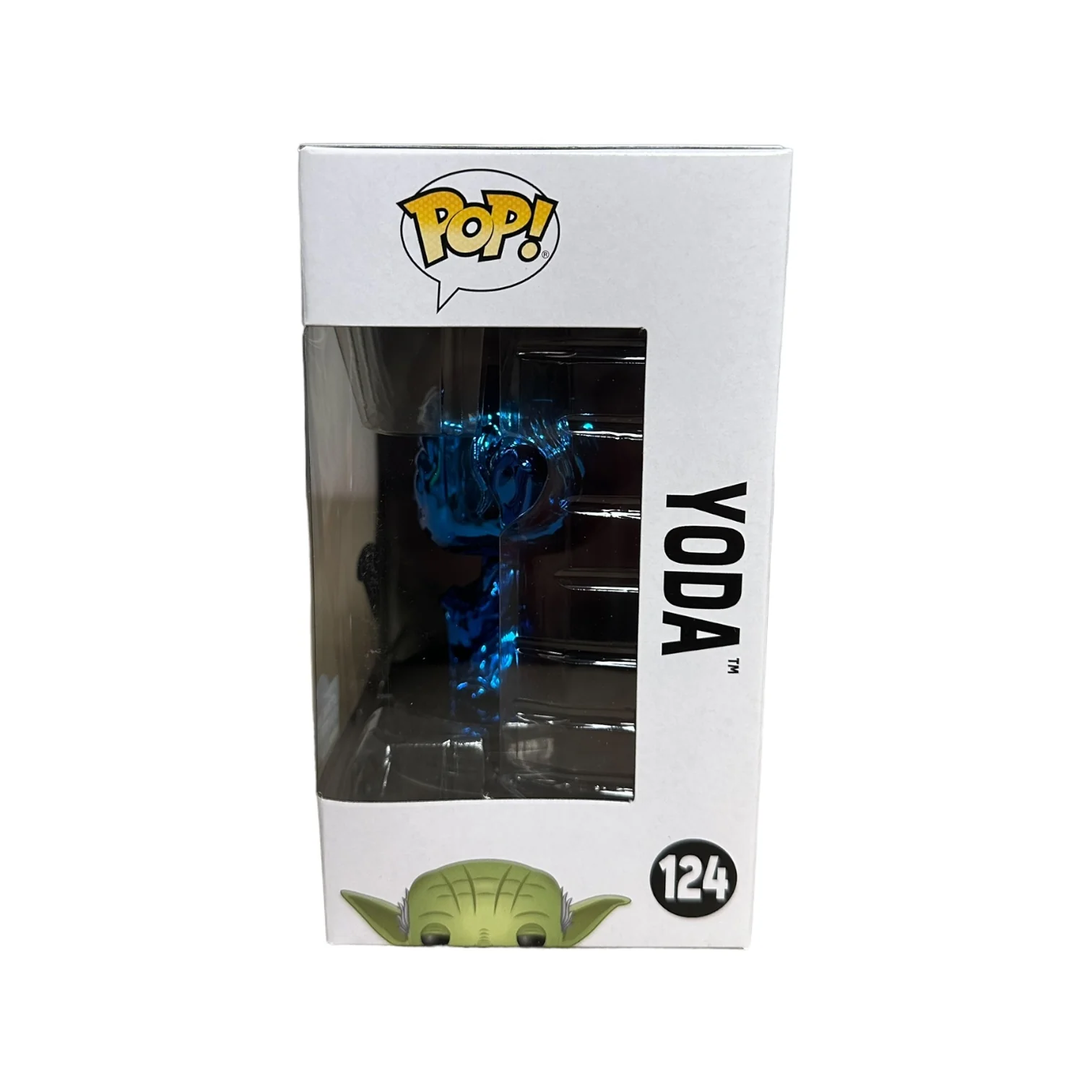 Yoda #124 (Blue Chrome) Funko Pop! - Star Wars - Star Wars Celebration Chicago 2019 Exclusive LE2500 Pcs - Condition 8.75/10 - Image 2